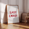 East Coast Wall Art Beach House Home Decor Wall Art Red Heart Typography Poster Summer Coastal Aesthetic Prints Trendy Printable Vertical