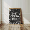 Don't fucking panic print Swearing print Funny wall art Aesthetic printable wall art Funny gifts for friends Introverts gift Black white Art