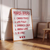 House Rules Print Cute Apartment Decor Housewarming Gifts Inspirational Wall Art Motivational Prints Positive Quote Print Mindfulness Poster
