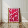 Cool Kids Club Wall Art Typography Prints Art Printable Fun Quote Print Pink Wall Art for Teen Girls Bedroom College Dorm Decor Wall Art