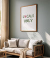 Locals Only Wall Art Beach House Home Decor Wall Art Typography Poster Summer Modern Coastal Aesthetic Prints Printable Sage Green Wall Art