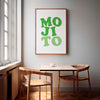 Mojito cocktail poster prints Cocktail wall art Printable Green White Wall Art Cocktail print Bar wall decor Alcohol print Kitchen wall art