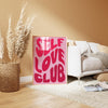 Self Love Club Aesthetic Pink Wall Art Retro Vibe Trendy Wall Art Typography Print Pink Preppy Print Girly Room Print Positive Mental Health
