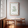 Yes chef Kitchen wall art Funny kitchen decor Cute kitchen decor Trendy kitchen print Quirky kitchen art Sage Green wall art Gifts for chefs