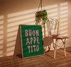Buon Appetito Wall Art Bon Appetit Poster Printable Eat Sign Typography Print Modern Kitchen Wall Art Maximalist Kitchen Green Pink Wall Art
