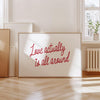 Love Actually Is All Around Prints Girly Room Decor Dorm Room Aesthetic Poster Girly Typography Art Apartment Wall Art for Ladies Horizontal