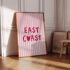 East Coast Beach House Print: Pink Heart Coastal Wall Art (Digital Download)