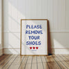 Please remove your shoes sign Printable wall art Shoes Off Signs For mudroom, entranceway, real estate Minimal Retro red wall art for women