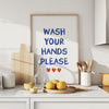 Please Wash Your Hands Sign Print Aesthetic Kitchen Wall Art Cute Minimalist Poster Trendy Bathroom Decor Sign Printable Restroom Decor Sign