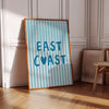 East Coast Beach House Print: Light Blue Coastal Typography, Summer Wall Art (Digital Download)