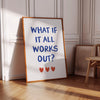 What if it all works out Poster, Aesthetic Preppy Room Wall Art Decor for Teens, Girly Wall Art Lucky you print, Positive Affirmation Prints