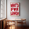 What's For Lunch Print Retro Kitchen Wall Art Red Modern Dining Room Print Aesthetic Minimalist Art Print Typography Print Trendy Wall Art