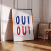 Oui Oui Print Wall Art French Quote Poster Minimalist Typography Wall Art Retro French Poster Modern Home Decor Aesthetic Bathroom Print