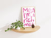 Mom I'm a Rich Man Print, y2k Preppy Room Decor, Feminist Wall Art, Trendy Aesthetic Decor, Pink Wall Art for Teen Girls Living Room Decor