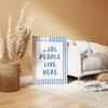 Cool People Live Here Wall Art Typography Print Art Printable Fun Quote Print Light Blue Wall Art for Girls Preppy Bedroom Living Room Decor