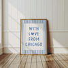 Chicago Art Print: Minimalist Wall Art, Light Blue Home Decor, Illinois Poster (Digital Download)