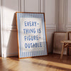 Everything is Figureoutable Print: Light Blue Inspirational Office Art, Affirmation Prints (Digital Download)