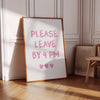 Please Leave By 9 Cute Apartment Decor Printable Entryway Art Print, Great Gift for Apartment Warming Housewarming Gifts Pink Girly Wall Art