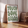 Touch Some Grass Print: Sage Green Retro Typography, Maximalist Bold Outdoorsy Poster (Digital Download)