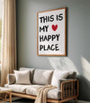 This Is My Happy Place Print, Heart Poster, Preppy Wall Art, Cute Apartment Decor, Coquette Wall Decor, Retro Print, Aesthetic Room Decor
