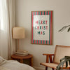 Merry Christmas Prints Aesthetic Christmas Wall Art Cute Christmas Decor Christmas Typography Wall Art Red Green Happy Holiday Home Decor