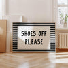 Shoes Off Please, Printable Wall Art, Shoes Off Signs For Mudroom, Entranceway, Minimal Retro Black White Wall Art (Digital Download)