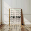 Motivational Minimalist Office Decor Print: Consistency, Dopamine, Inspirational Quote Wall Art (Digital Download)