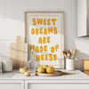 Sweet Dreams Are Made of Cheese Poster, Funny Kitchen Art (Digital Download)