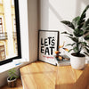 Let's eat Sign Bon Appetit Poster Kitchen Typography Print French Quote Poster Modern Kitchen Wall Art Maximalist Kitchen Printable Wall Art