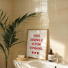 This Shower Is for Singing Funny Shower Art Print Cute Bathroom Decor for Girl Minimalist Bathroom art Red Heart Aesthetic Bathroom Wall Art