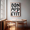 Bon Appetit Poster, Printable Wall Art Eat Sign, Typography Print, French Quote Poster, Modern Kitchen Wall Art, Maximalist Kitchen Print