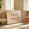 East Coast Wall Art Beach House Home Decor Wall Art Pink Heart Typography Poster Summer Coastal Aesthetic Prints Trendy Printable Horizontal