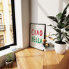 CIAO Print Ciao Wall art Retro Vintage Wall Poster Maximalist Italy Funky Art Bar Cart Art Italian Quote Wall Art Ciao Bella Prints Sign