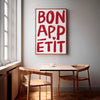 Bon Appetit Poster, Printable Wall Art Eat Sign, Typography Print, French Quote Poster, Modern Kitchen Wall Art, Maximalist Kitchen Print