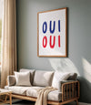 Oui Oui Print Wall Art French Quote Poster Minimalist Typography Wall Art Retro French Poster Modern Home Decor Aesthetic Bathroom Print