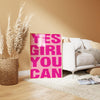 Yes Girl You Can Feminism poster, Preppy Pink Art, Teen Girl Wall Art Home Office Affirmation Decor Girl Boss, Coquette Positive Quote Print