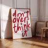 Don't Overthink It Quote Print, Red Dorm Wall Art (Digital Download)