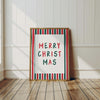 Merry Christmas Prints Aesthetic Christmas Wall Art Cute Christmas Decor Christmas Typography Wall Art Red Green Happy Holiday Home Decor