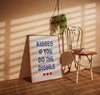 Kisses if you do the dishes Poster Blue Wall Art Trendy Aesthetic Cute Kitchen Wall Art Heart Prints Funny Kitchen Poster Chefs Kiss Prints