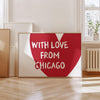 Chicago Wall Art: Minimalist Red Heart Print, Girly Home Decor, Illinois Poster Horizontal Download