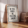 Funny Swear Word Typography Art Print: Black and White Rude Poster (Digital Download)
