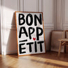 Bon Appetit Poster, Printable Wall Art Eat Sign, Typography Print, French Quote Poster, Modern Kitchen Wall Art, Maximalist Kitchen Print