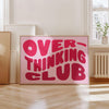 Overthinking Club Prints Retro Pink Wall Art Typography Preppy Dorm wall art for Teen Girls Daily Affirmation aesthetic posters Horizontal