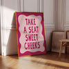 Take A Seat Sweet Cheeks Funny Bathroom Wall Art Coquette Wall Art Girly Printable Aesthetic Playful Signs Toilet Wall Art Decor for Ladies