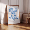 Does the process know we're trusting it? Art Print Funny Office Decor Desk Decor Home Office Wall Art Funny Quote Prints Cubicle Decor