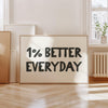Motivational Signs for Office Decor 1% Better Everyday Art Dopamine Decor Printable Work Quote Inspirational Workplace Print Horizontal