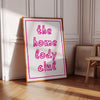 Homebody Club Print: Hot Pink Minimalist Wall Art, Trendy gifts for introverts (Digital Download)