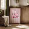 East Coast Beach House Print: Pink Heart Coastal Wall Art (Digital Download)