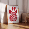 Cool Cats Live Here Wall Art, Funny Cat Poster, Retro Cat Poster, Cat Lovers Club Wall Art, Trendy Quote Print, Aesthetic Cat Lover Print