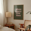 Please remove your shoes sign Printable wall art Shoes Off Signs For mudroom, entranceway, real estate Minimal Retro wall art for women